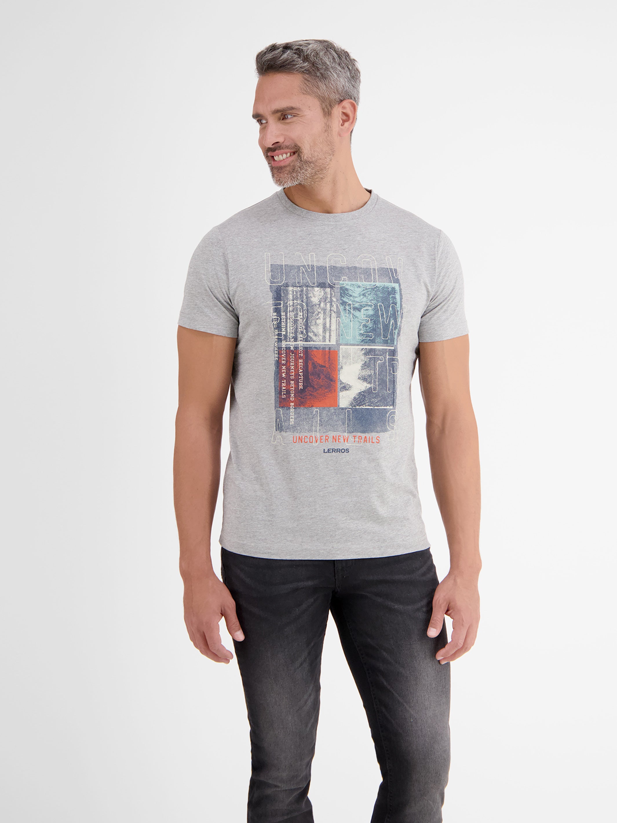 T-Shirt mit SHOP LERROS Frontprint –