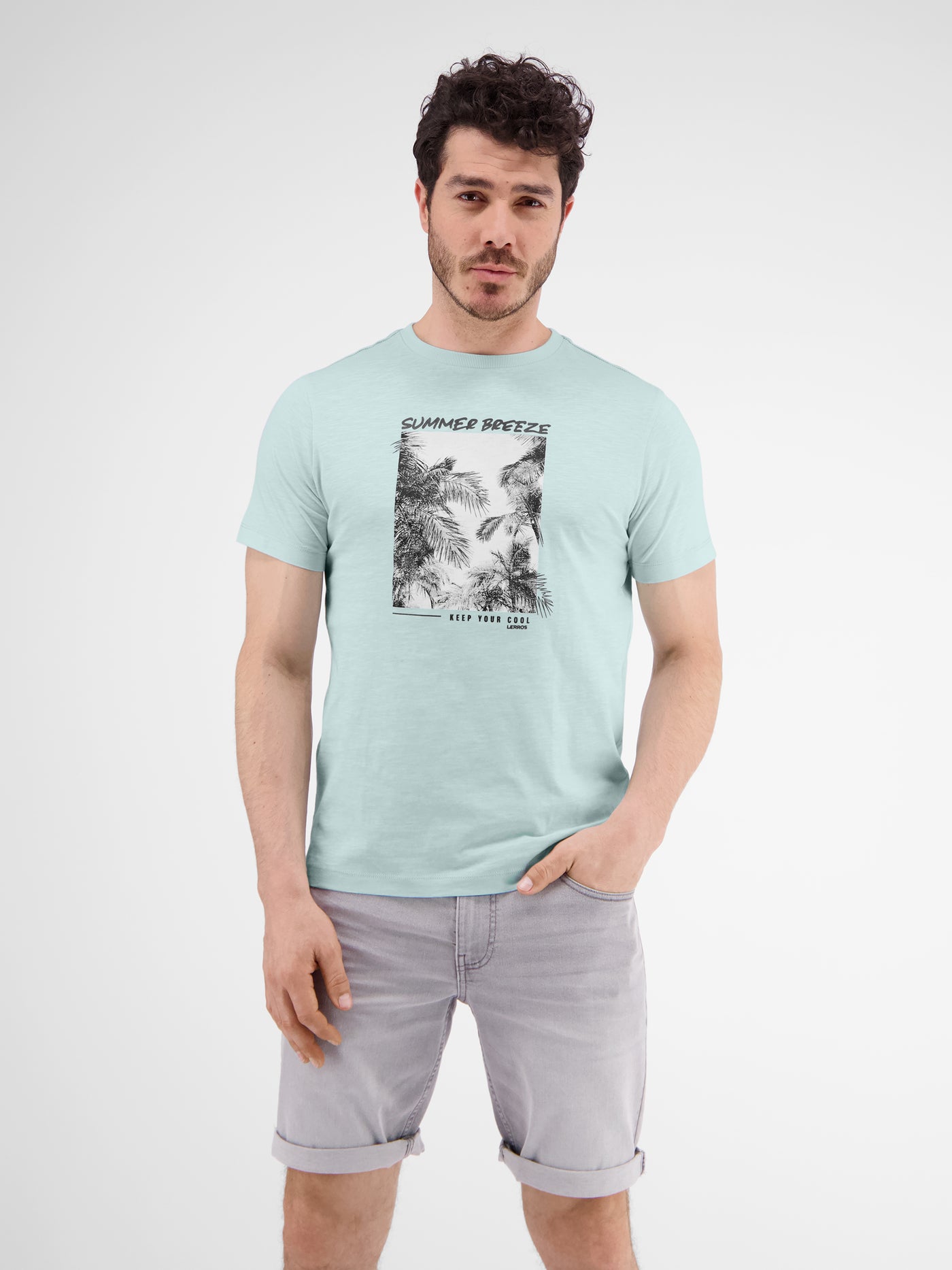 T-shirt with SHOP LERROS print – photo