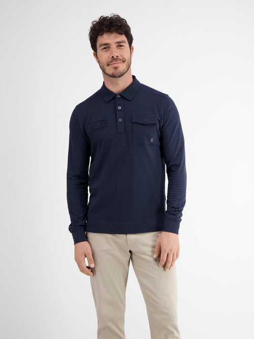 Lerros Longsleeve-Polo. gestreift