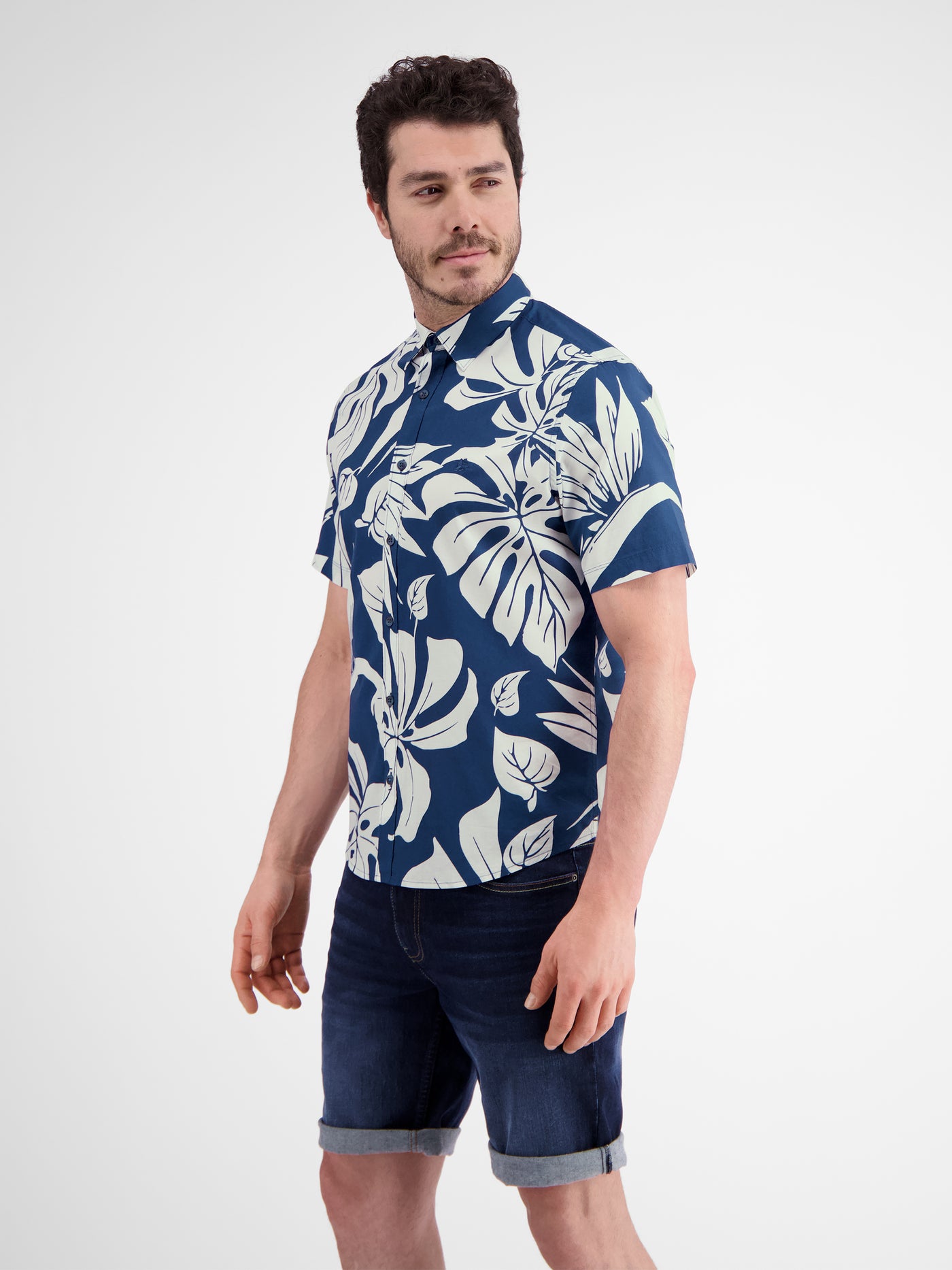 Shirt met korte mouwen in Hawaiiaanse stijl