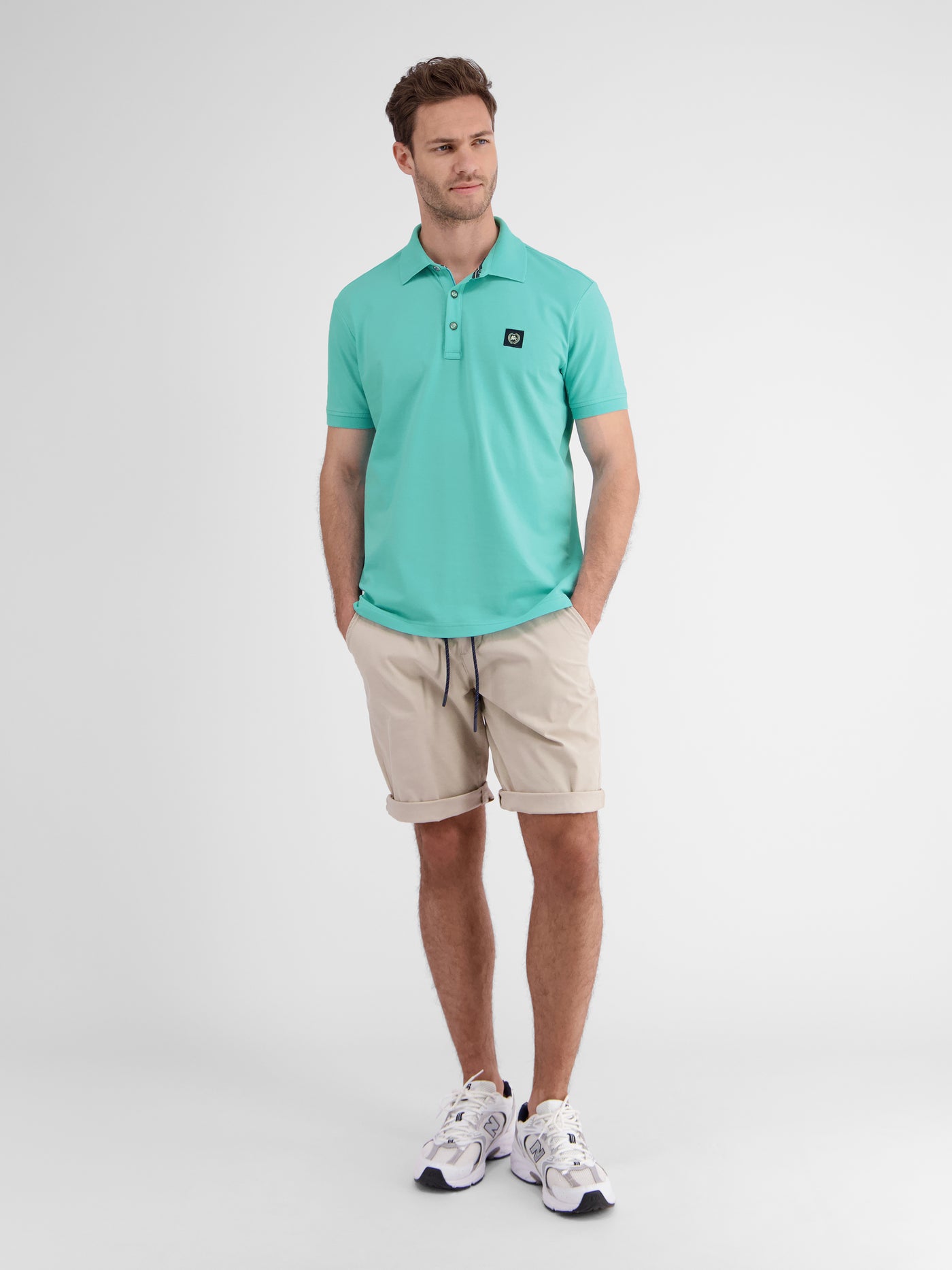 Herenpoloshirt met stretchgehalte, effen kleur