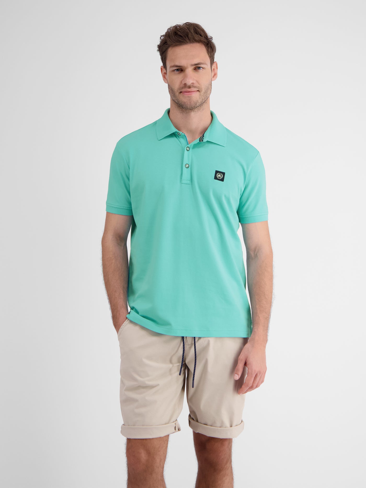 Herenpoloshirt met stretchgehalte, effen kleur