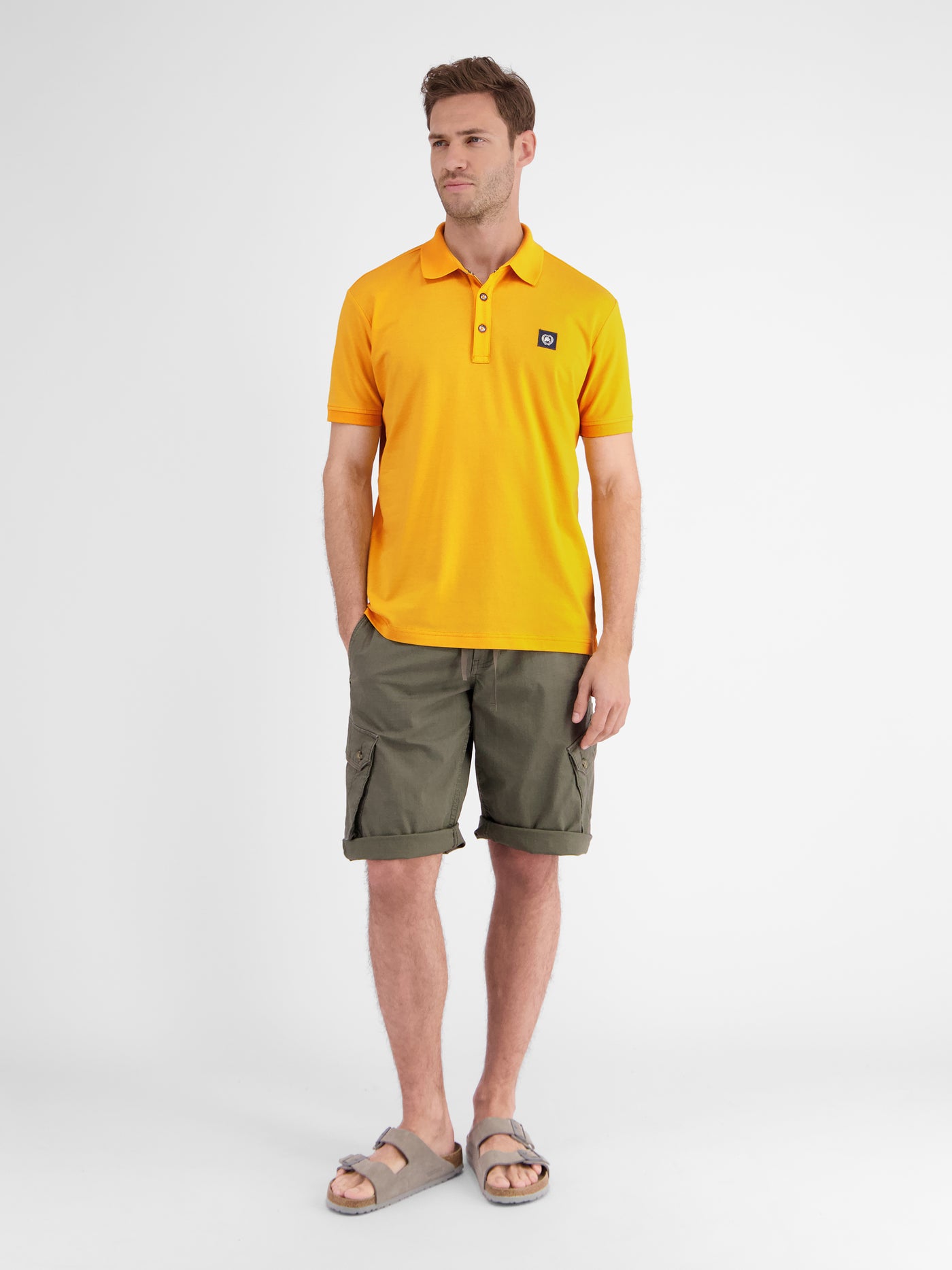 Herenpoloshirt met stretchgehalte, effen kleur