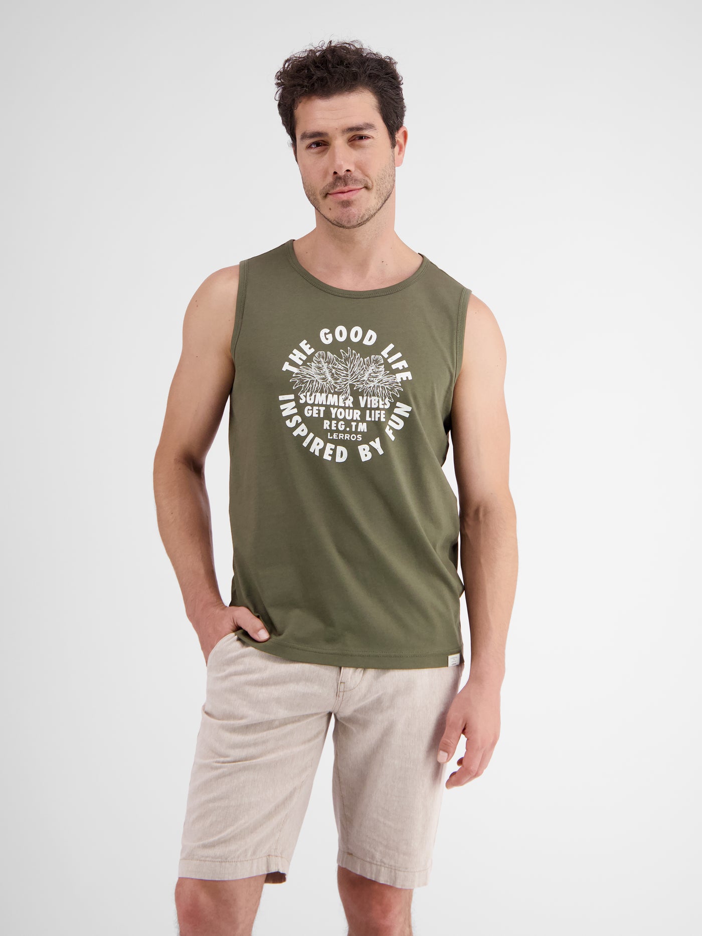 Tank top for men, with chest print