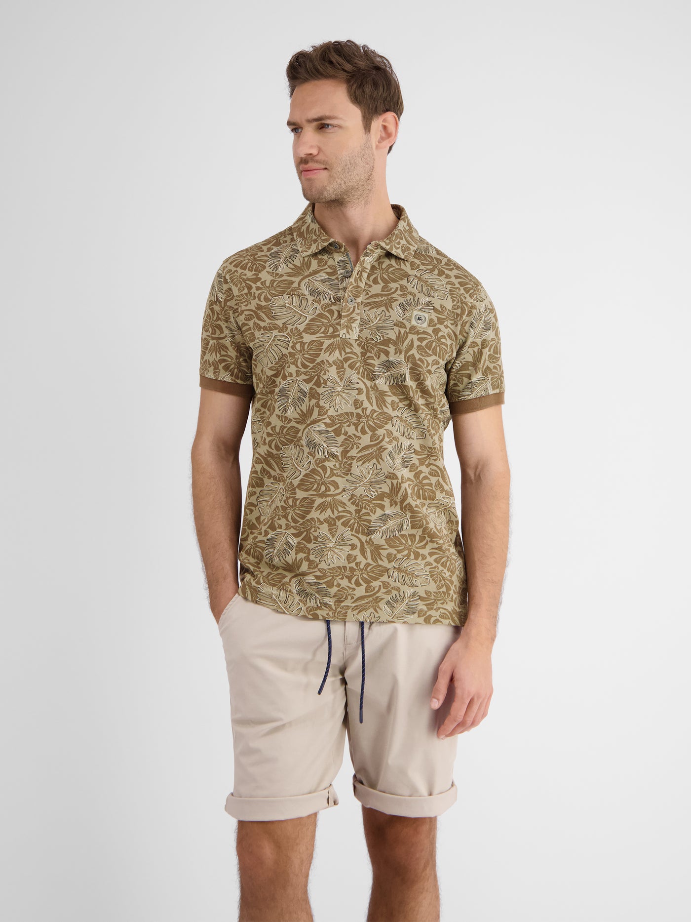 Men's polo shirt, floral print