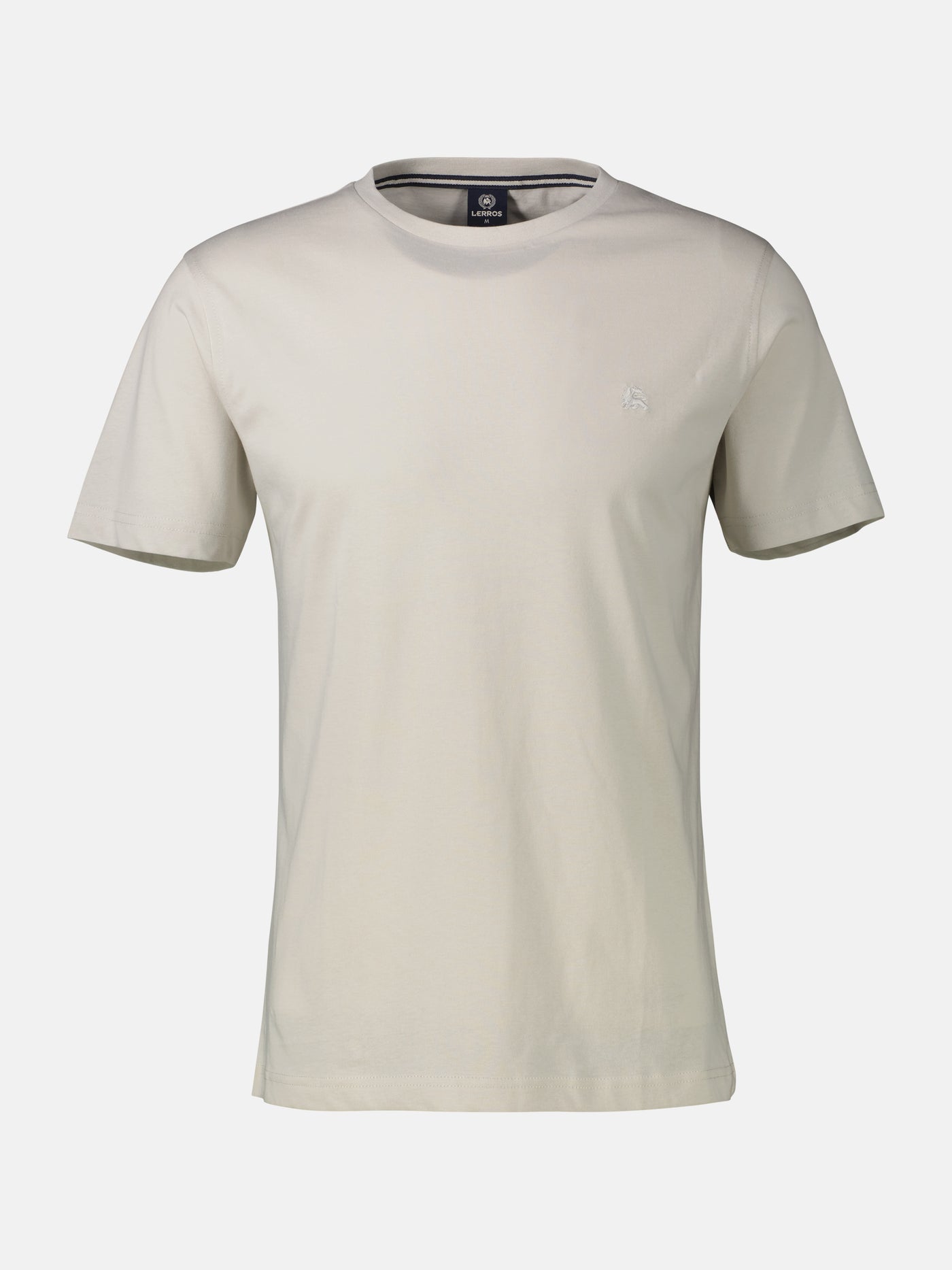 Basic T-shirt met logosteek, effen kleur