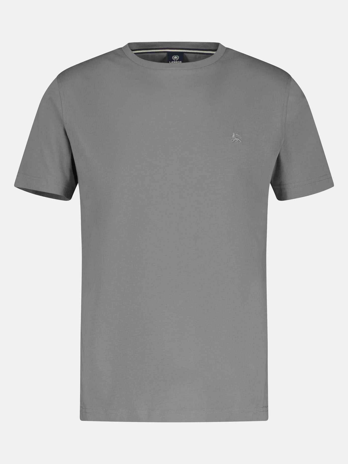 Basic T-shirt met logosteek, effen kleur