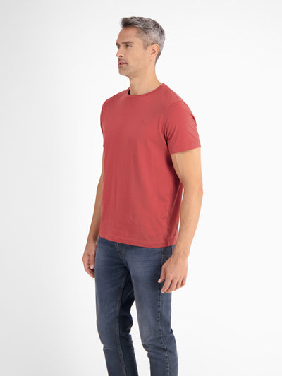 Basic T-shirt met logosteek, effen kleur