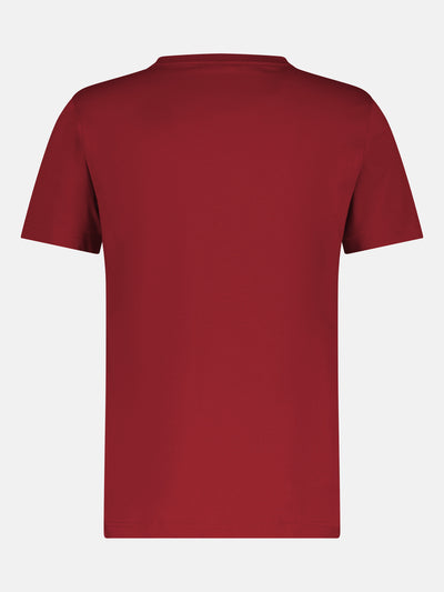 Basic T-shirt met logosteek, effen kleur