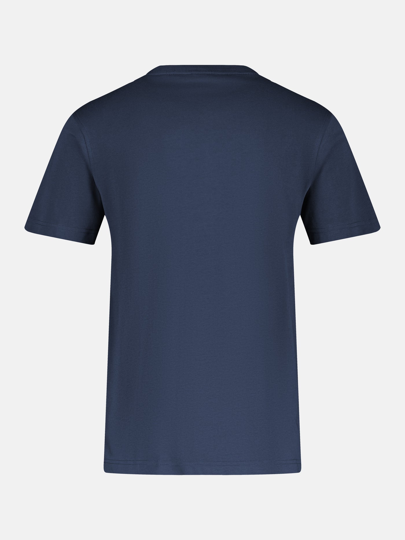 Basic T-shirt met logosteek, effen kleur