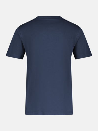 Basic T-shirt met logosteek, effen kleur