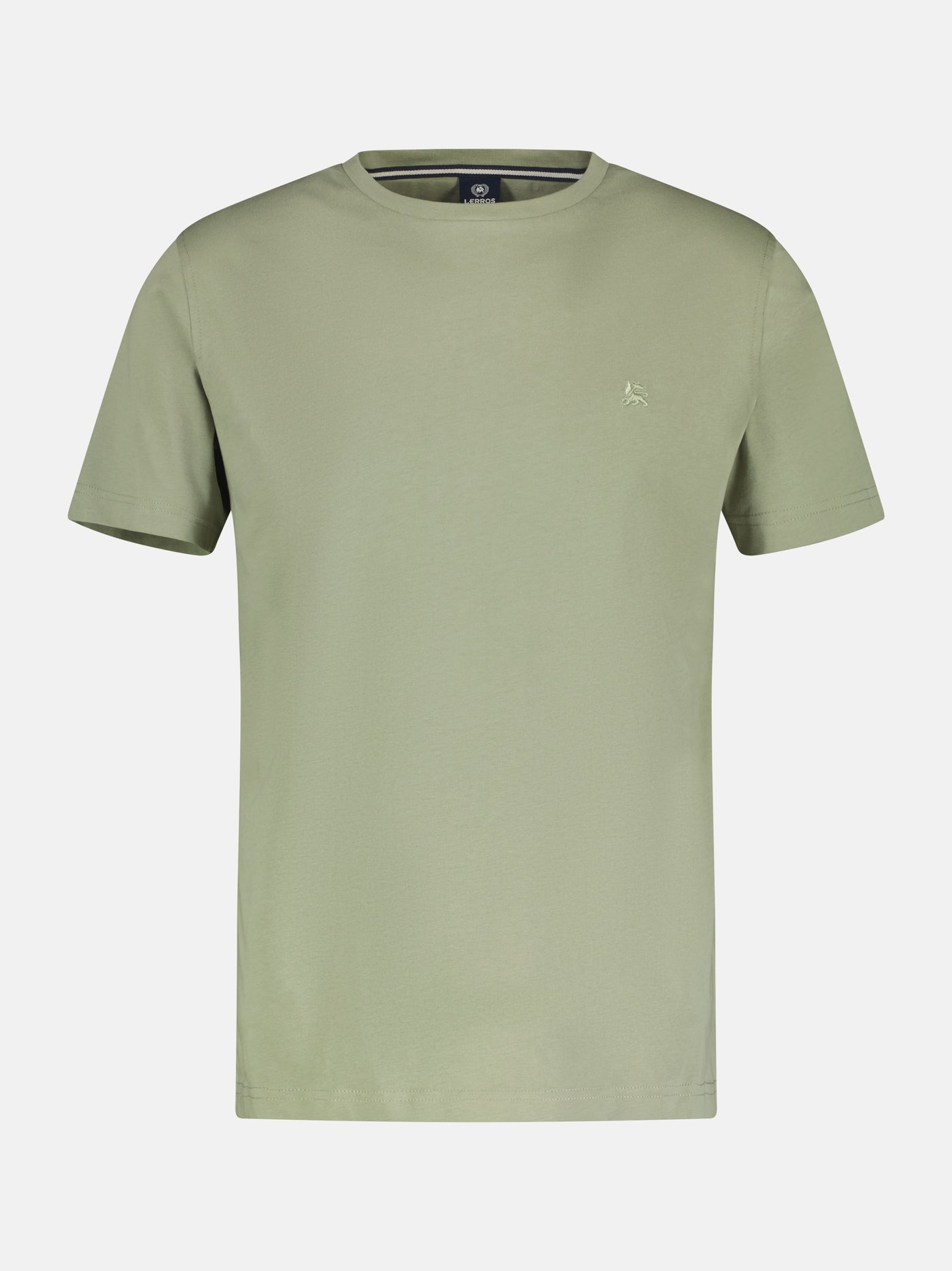 Basic T-shirt met logosteek, effen kleur