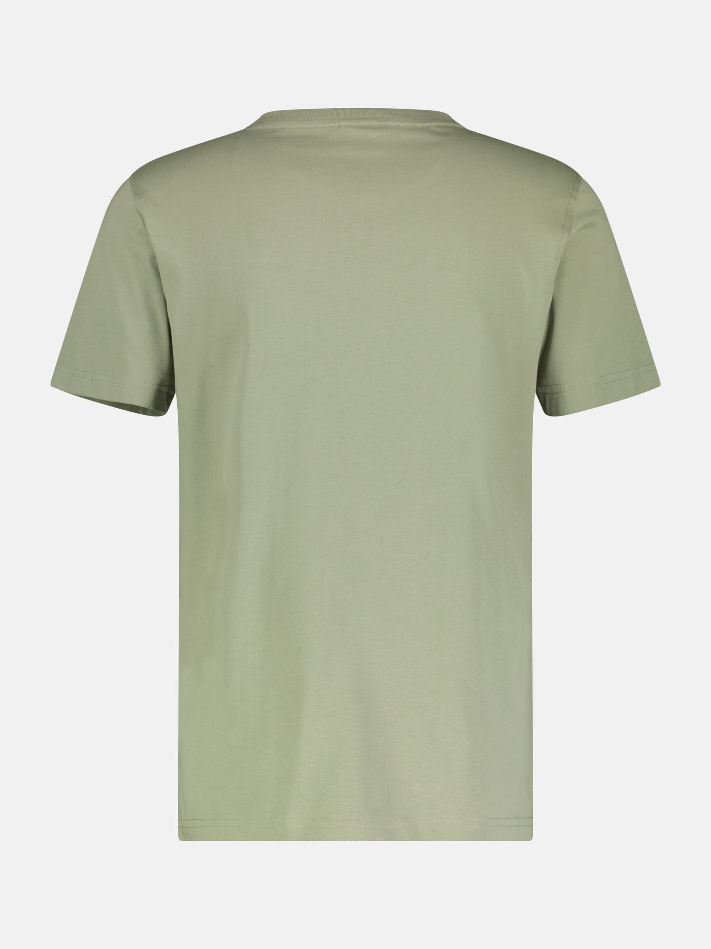 Basic T-shirt met logosteek, effen kleur