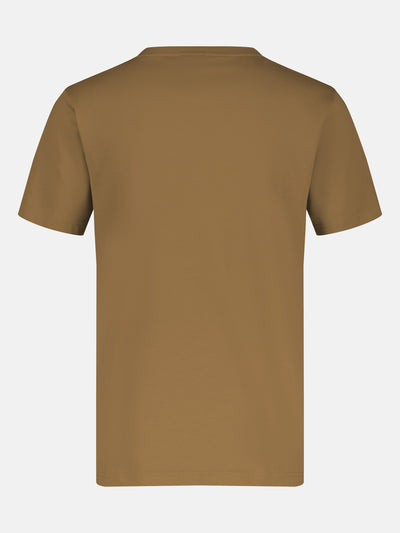 Basic T-shirt met logosteek, effen kleur