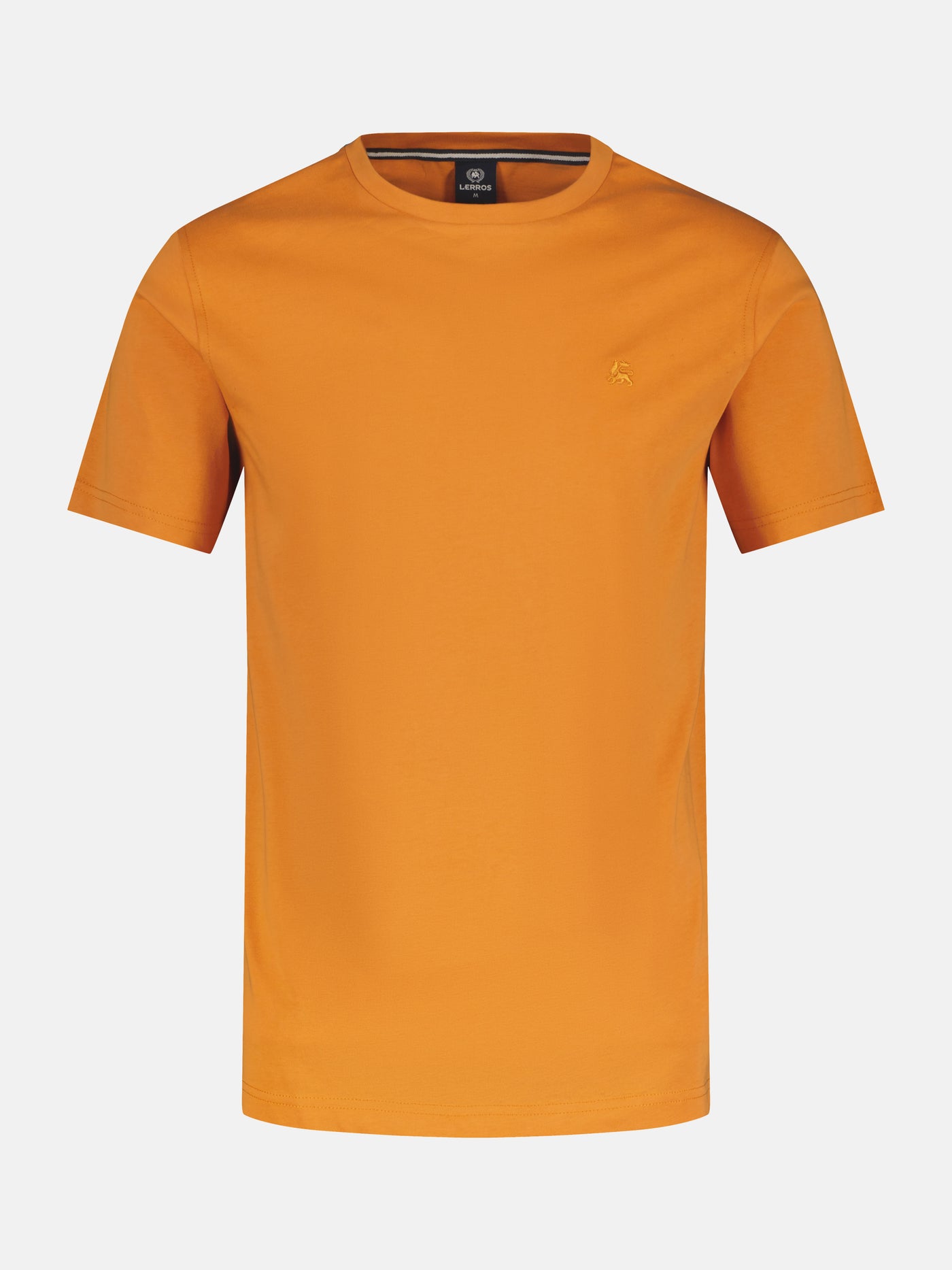 Basic T-shirt met logosteek, effen kleur