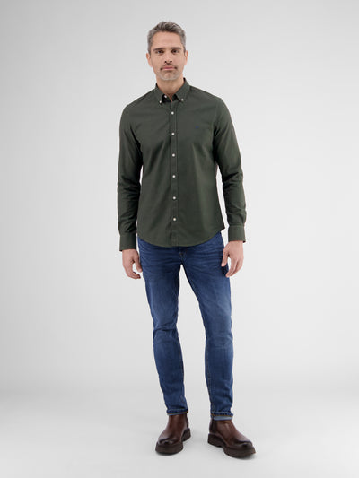 Stretch Oxford shirt with button-down collar