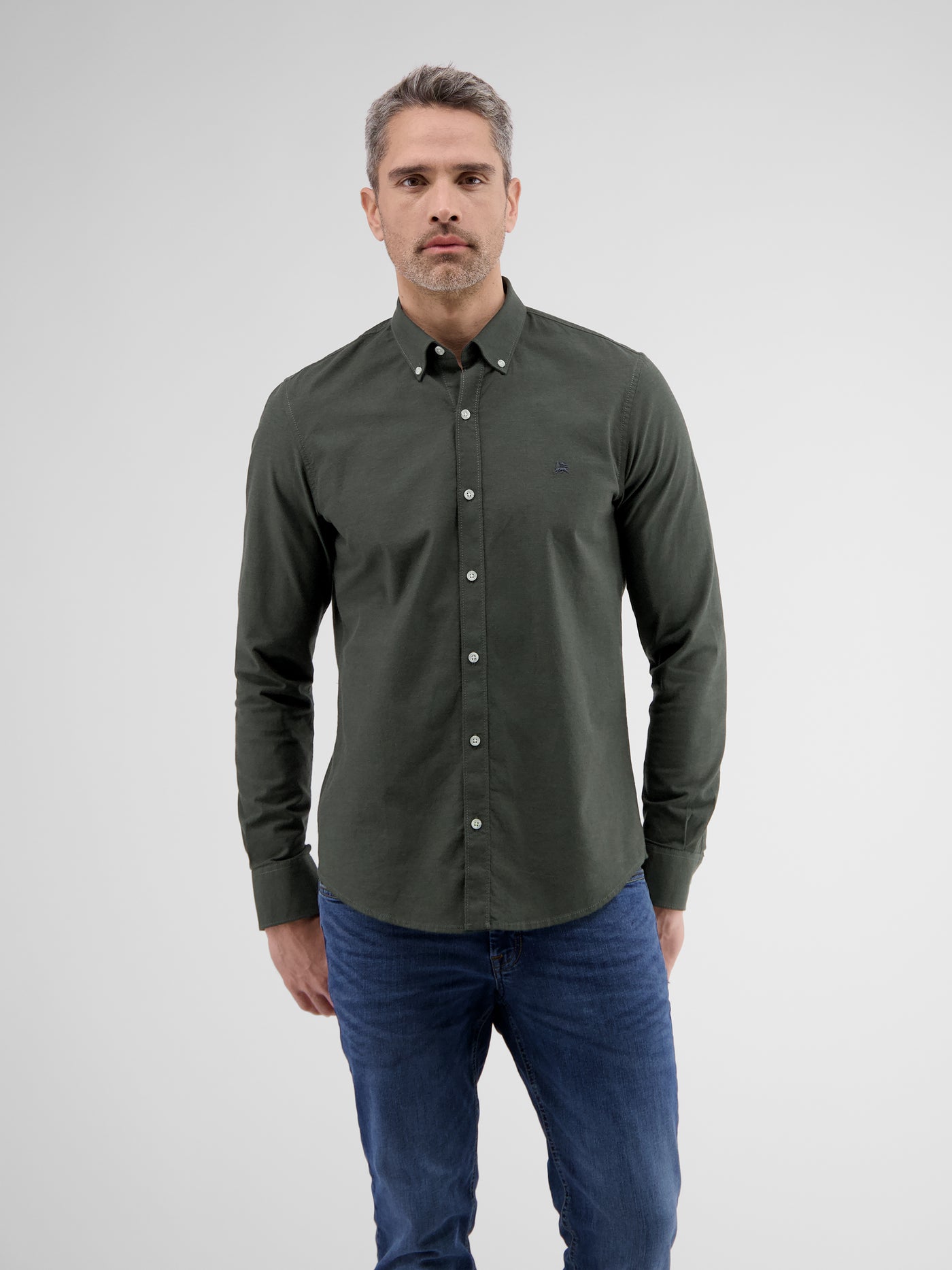 Oxfordhemd mit Stretchanteil und Button-down-Kragen