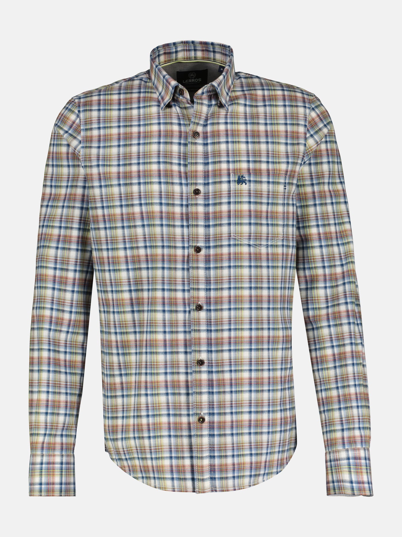 Check shirt in high-quality herringbone quality