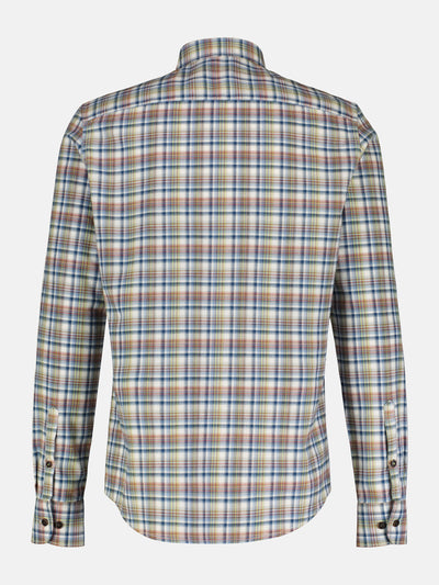 Check shirt in high-quality herringbone quality