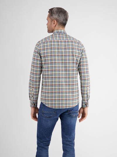 Check shirt in high-quality herringbone quality