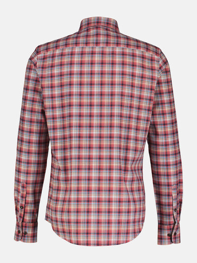 Check shirt in high-quality herringbone quality