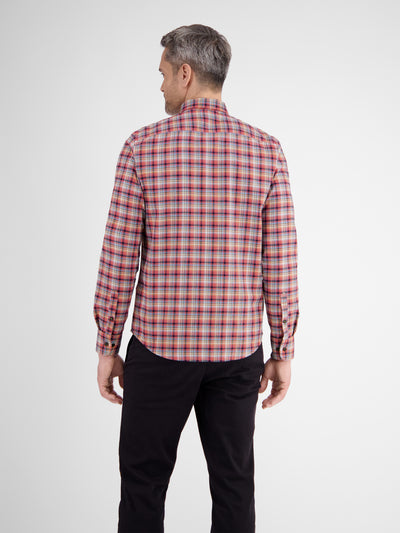 Check shirt in high-quality herringbone quality