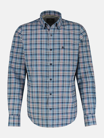 Check shirt in high-quality herringbone quality