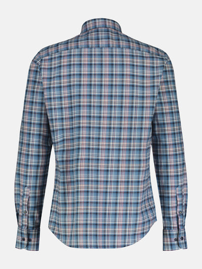 Check shirt in high-quality herringbone quality