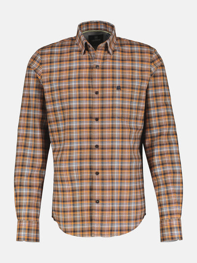 Check shirt in high-quality herringbone quality