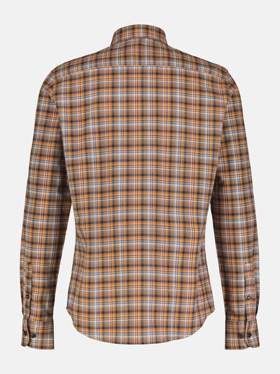 Check shirt in high-quality herringbone quality