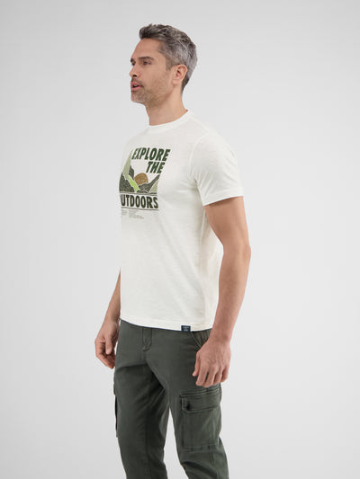 T-shirt met outdoorprint op de borst