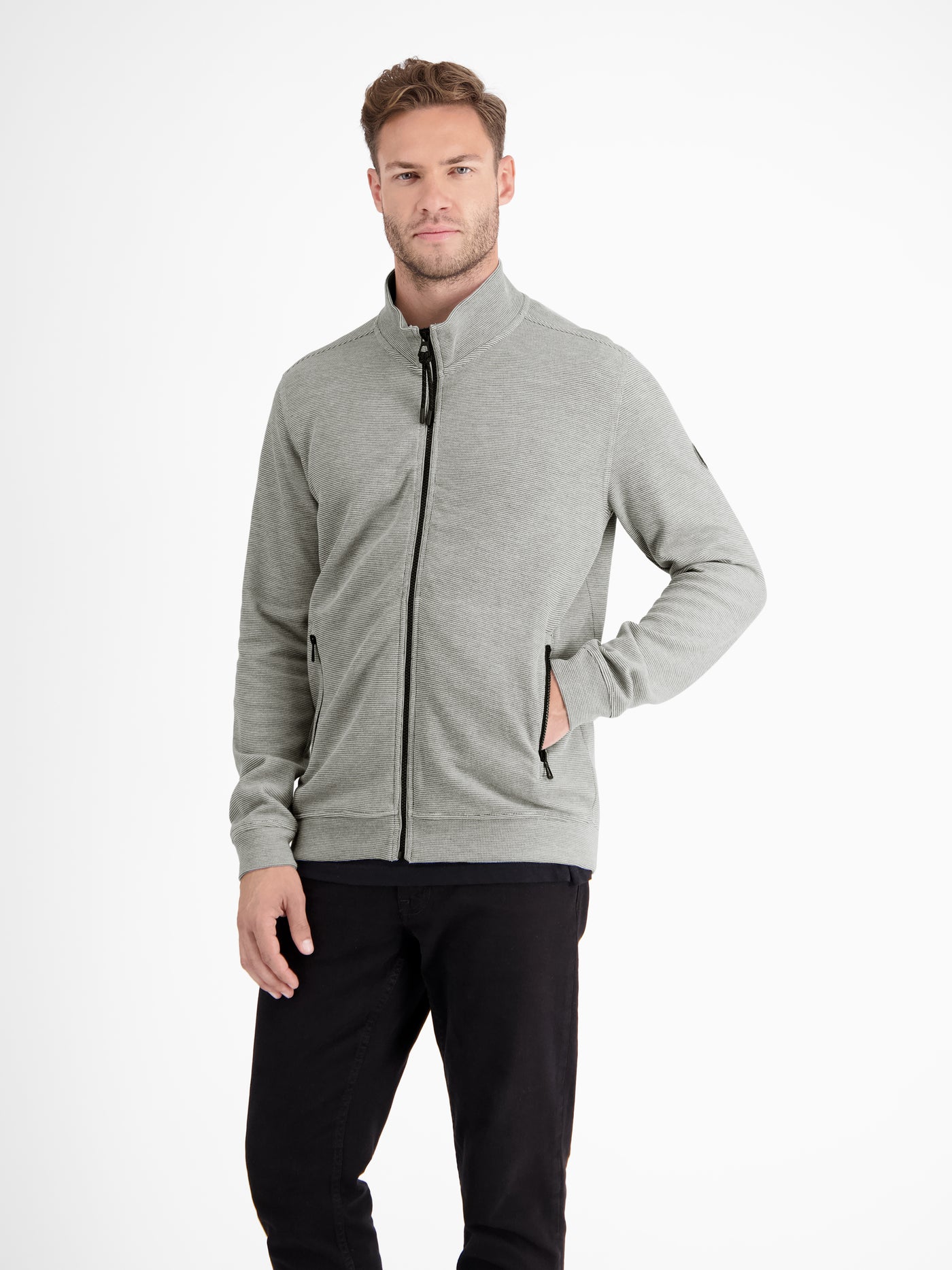 Sweat jacket in soft structured quality