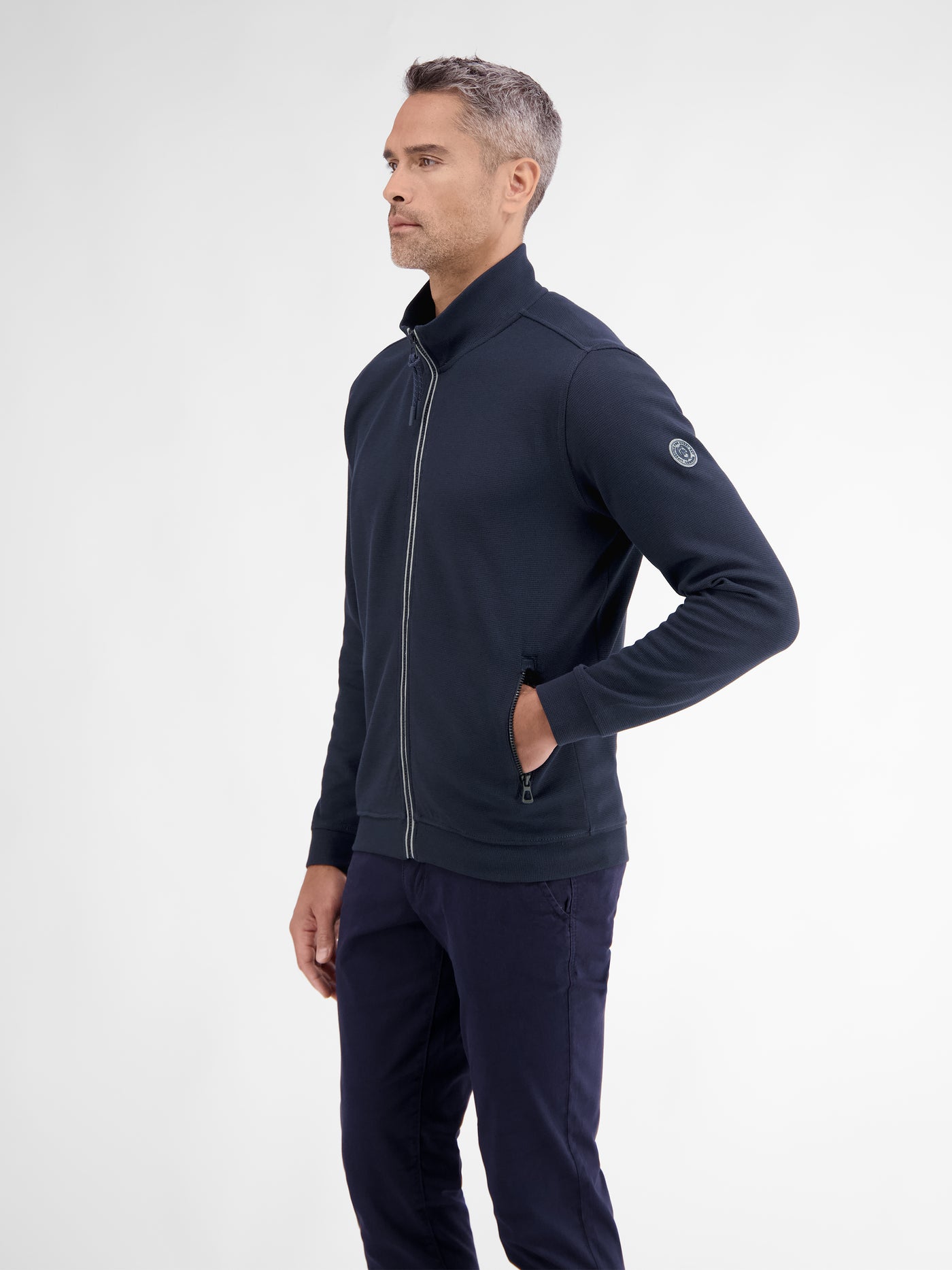 Sweat jacket in soft structured quality