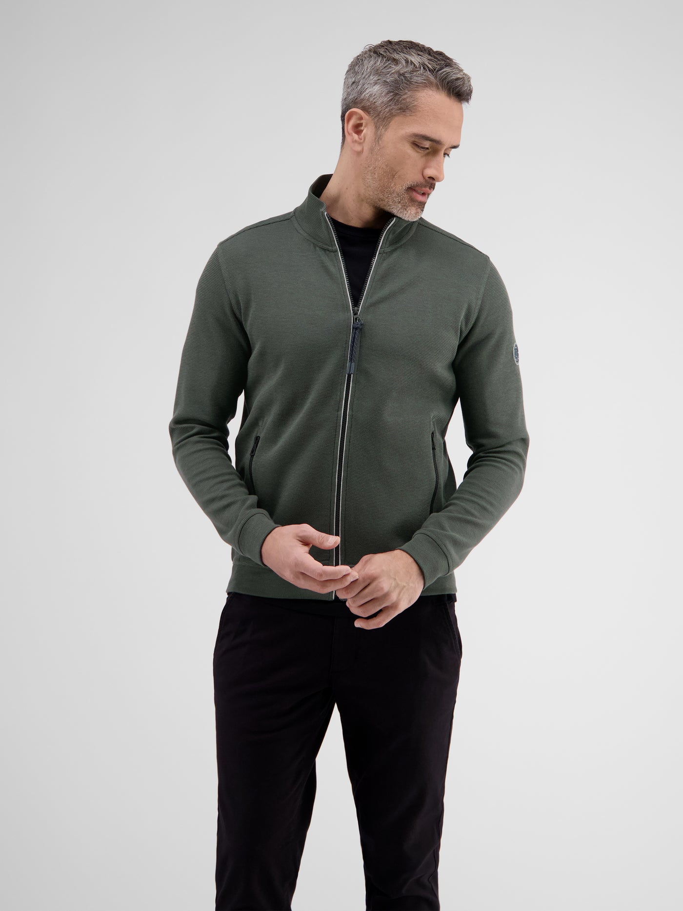 Sweat jacket in soft structured quality