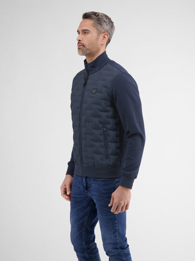 Men's sweat jacket with quilted front