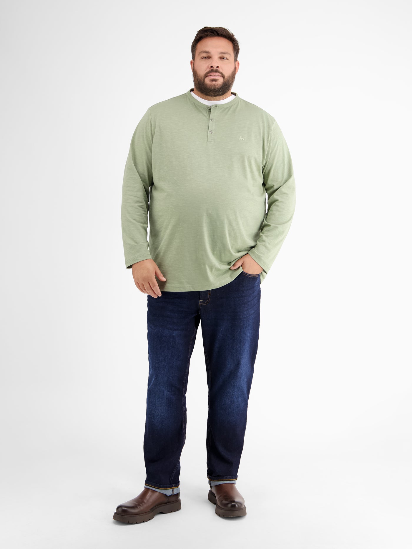 Men's long-sleeved Serafino