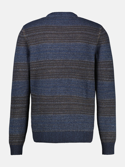 Strickpullover in Melange-Streifenoptik