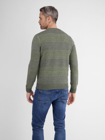 Knitted sweater in melange stripe look