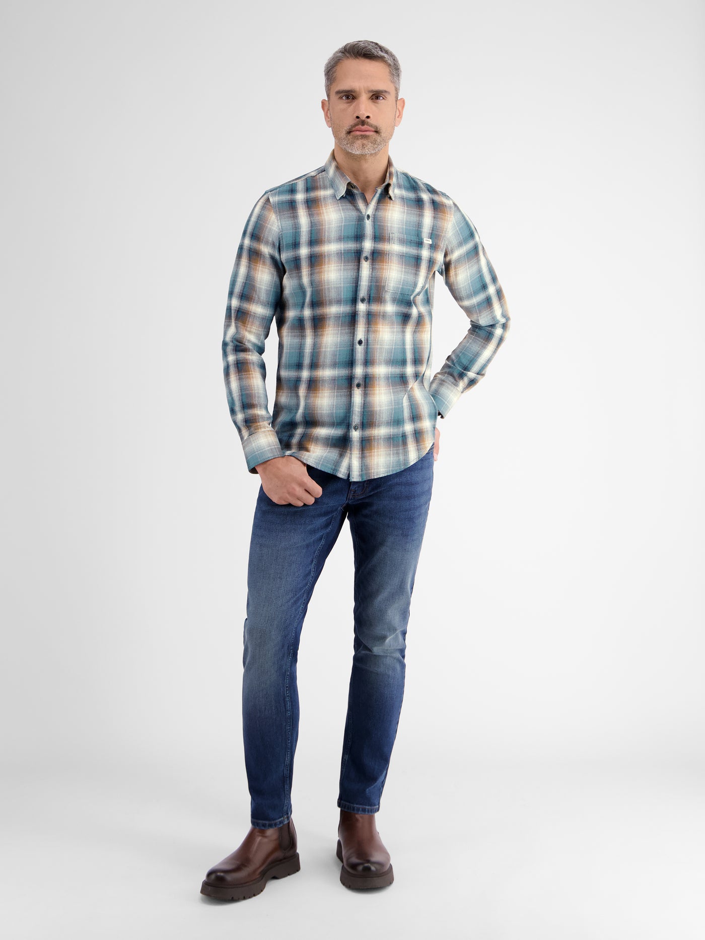 Check shirt made of soft twill quality, checked