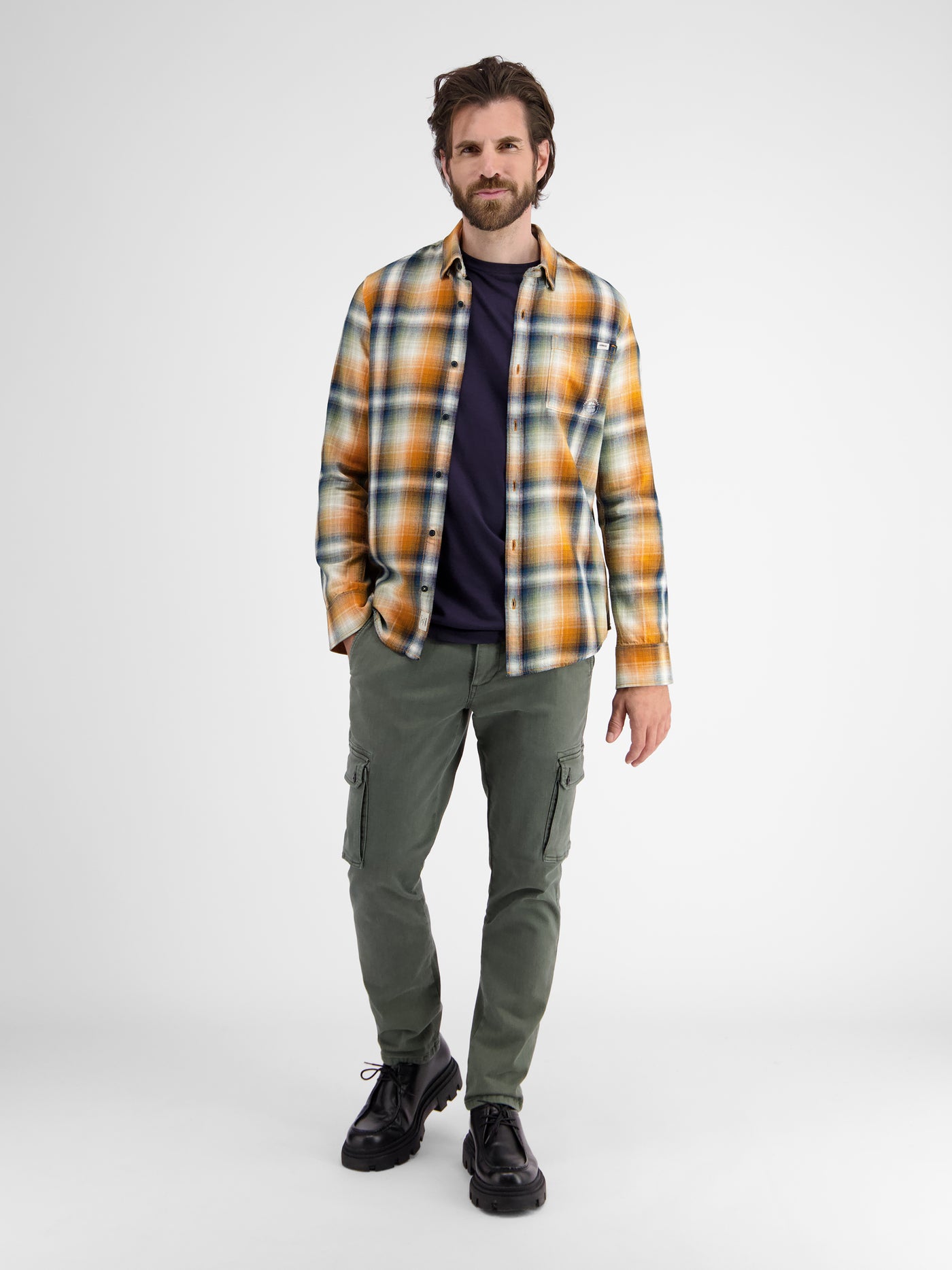 Check shirt made of soft twill quality, checked