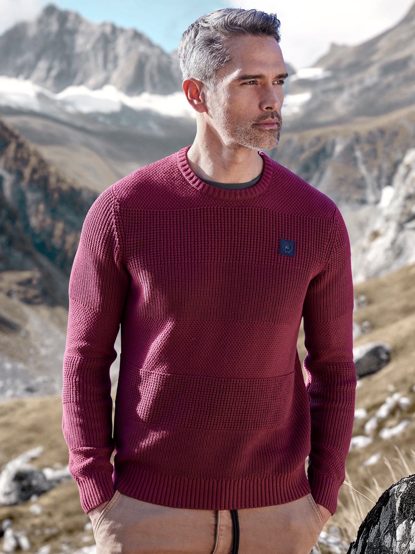 Herren Pullover in Strukturstrickqualität