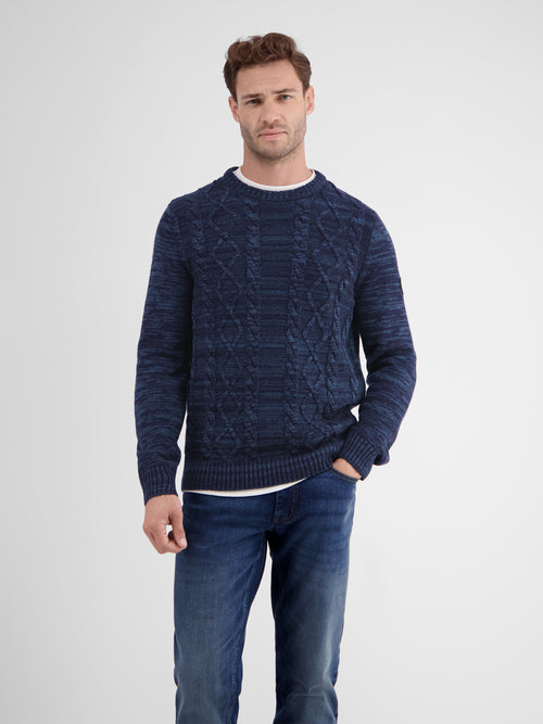 Lerros Herren Strickpullover mit klassisch-modernem Kabelstrickmuster