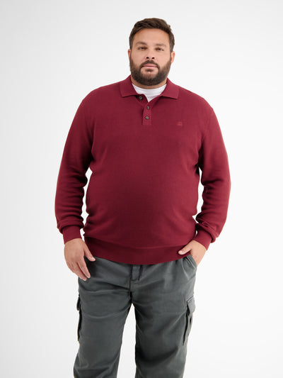 Long-sleeved polo shirt, knitted