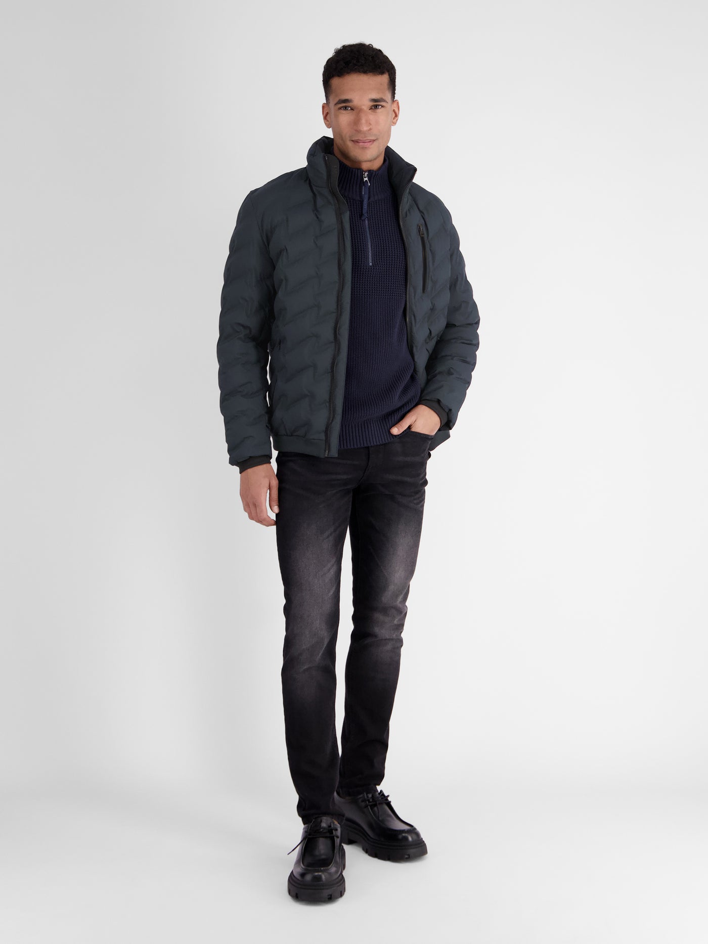 Sporty functional quilted jacket for men