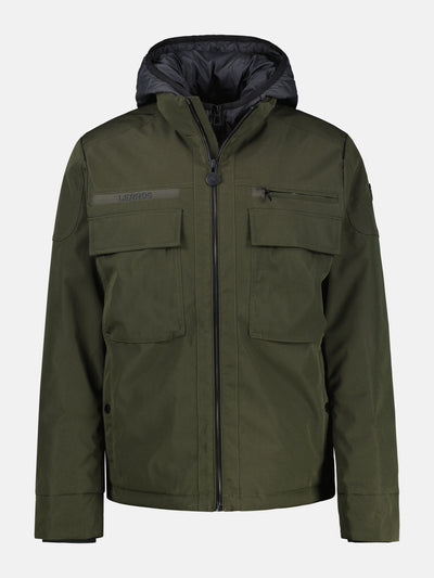 Field jacket with hood, lined