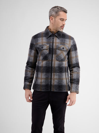 Robust, lined shirt jacket, checked