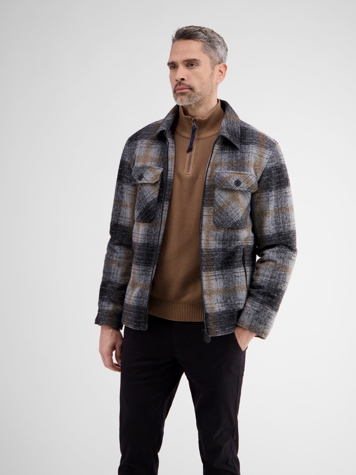 Robust, lined shirt jacket, checked