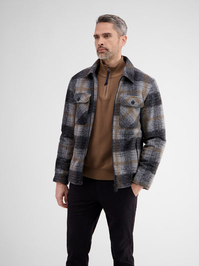 Robust, lined shirt jacket, checked