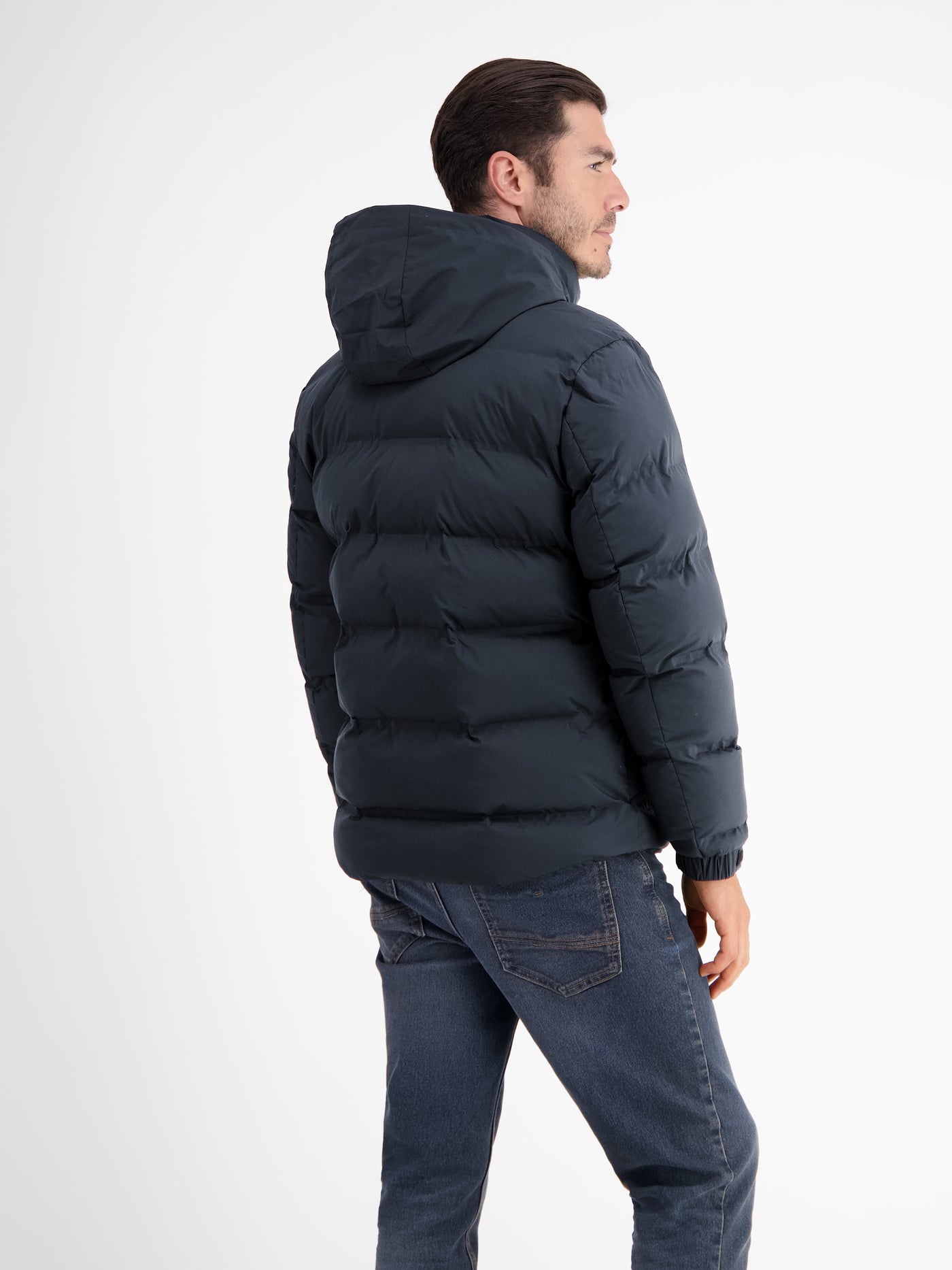 Warmly lined quilted blouson with hidden hood