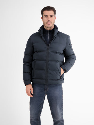 Warmly lined quilted blouson with hidden hood